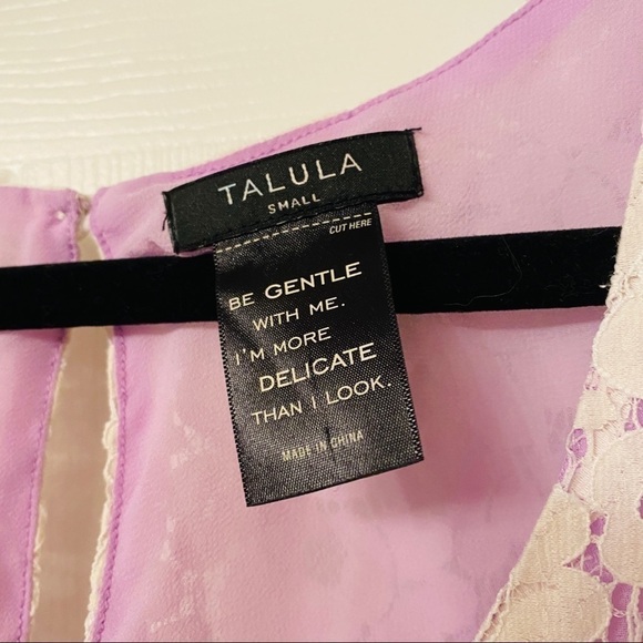 𝅺aritzia Talula Cream and Lilac Lace Tank Top - Picture 3 of 3